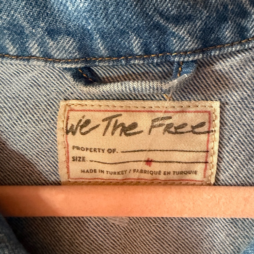 FREE PEOPLE FRINGE DENIM JACKET size medium - Picture 5 of 7